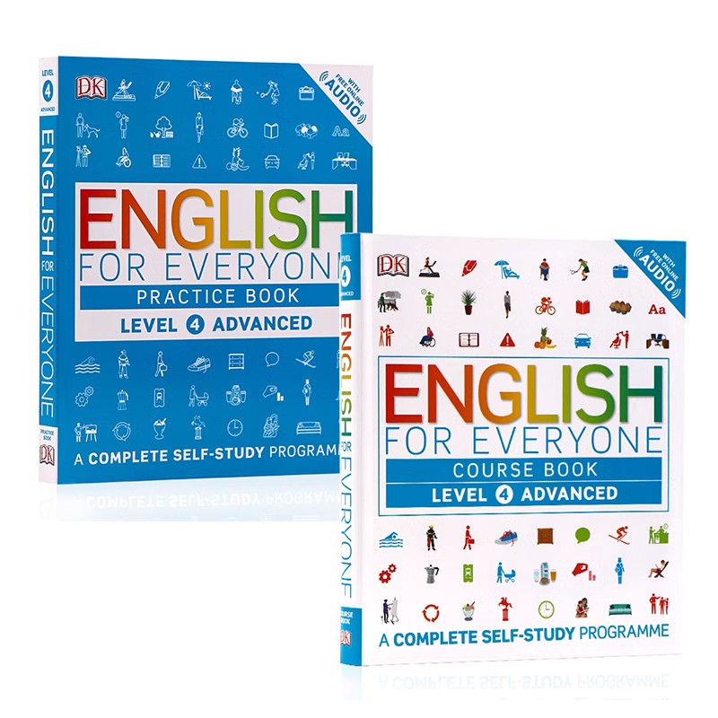 Level 4课本+练习2册DK新视觉English for Everyone course book practice Advanced人人学英语高级教材带音频英文原版雅思托福书-封面