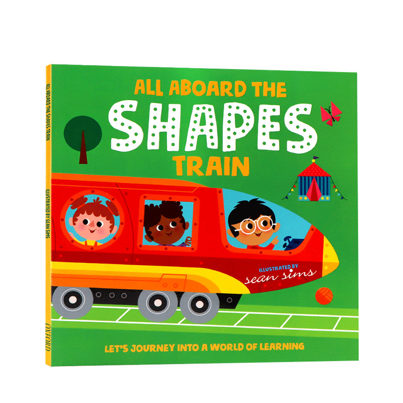 英文原版绘本 All Aboard The Shapes Train牛津精品绘本 登上形状列车的人 儿童英语早教启蒙绘本 形状认知图画书 亲子阅读平装