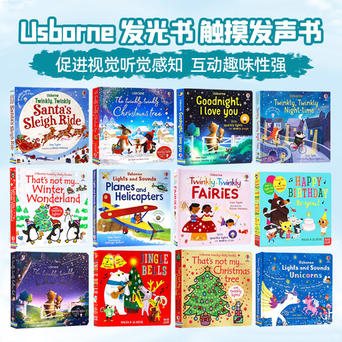 Usborne 发光书 触摸发声书 Lights and Sounds 英文原版绘本 纸板洞洞触摸书低幼启蒙认知 Sam Taplin 亲子互动