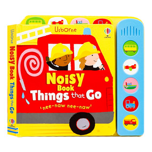 Usborne出品 我的第一本交通工具发声书 英文原本绘本 Noisy Book Things That Go 宝宝感官启蒙早教认知书 亲子互动纸板图画书