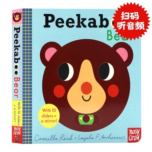 Nosy Crow躲猫猫系列 小熊篇 英文原版绘本 Peekaboo Bear 儿童机关操作游戏纸板翻翻书边玩边学英语启蒙绘本0-3岁附镜子