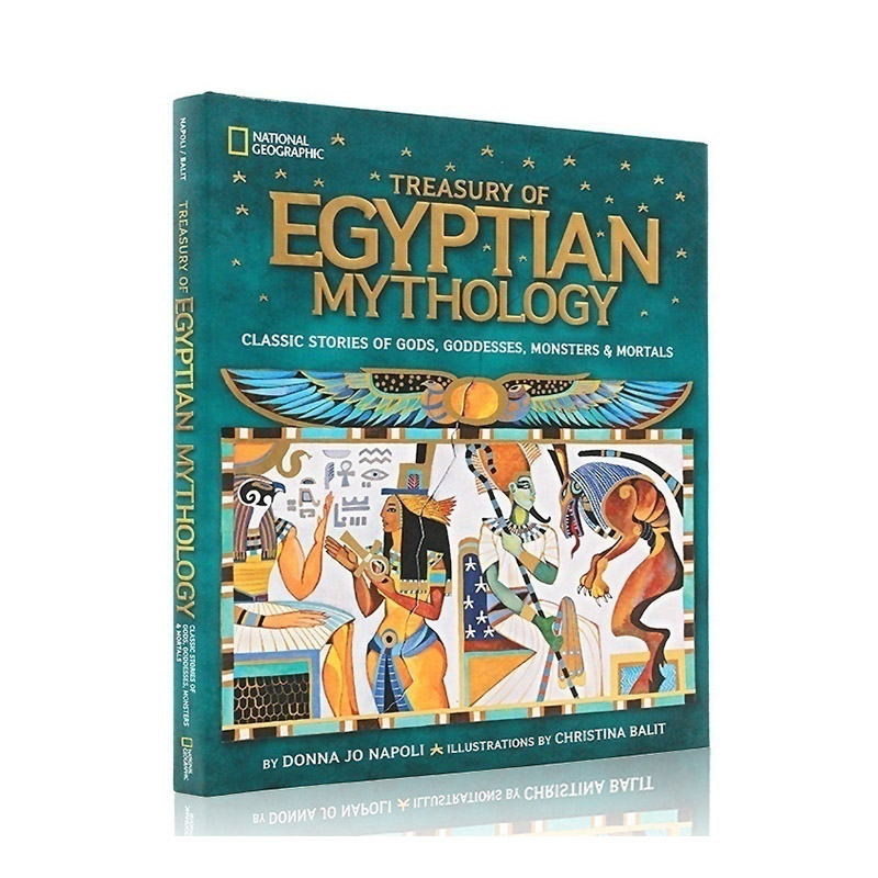 进口英文原版正版 埃及神话故事 Treasury of Egyptian Mythology 全彩插画精装大开版 神话系列 国家地理 National Geographic