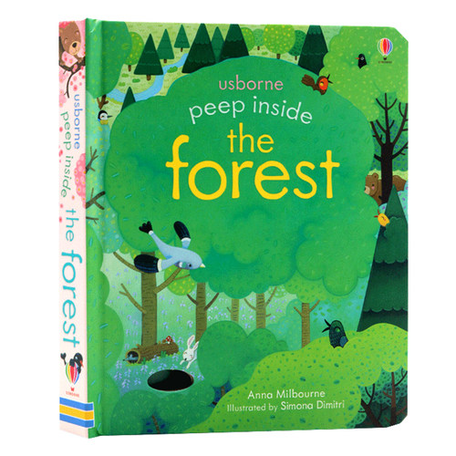 Usborne出品 偷偷看里面系列 森林 英文原版绘本 Peep Inside the Forest 儿童启蒙科普百科益智纸板翻翻洞洞书 亲子共读
