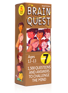 大脑任务智力开发卡片7年级 英文原版 Brain Quest Grade 7 美国全科智力问答12-13岁儿童小学生全科练习获奖系列美国进口教材教辅
