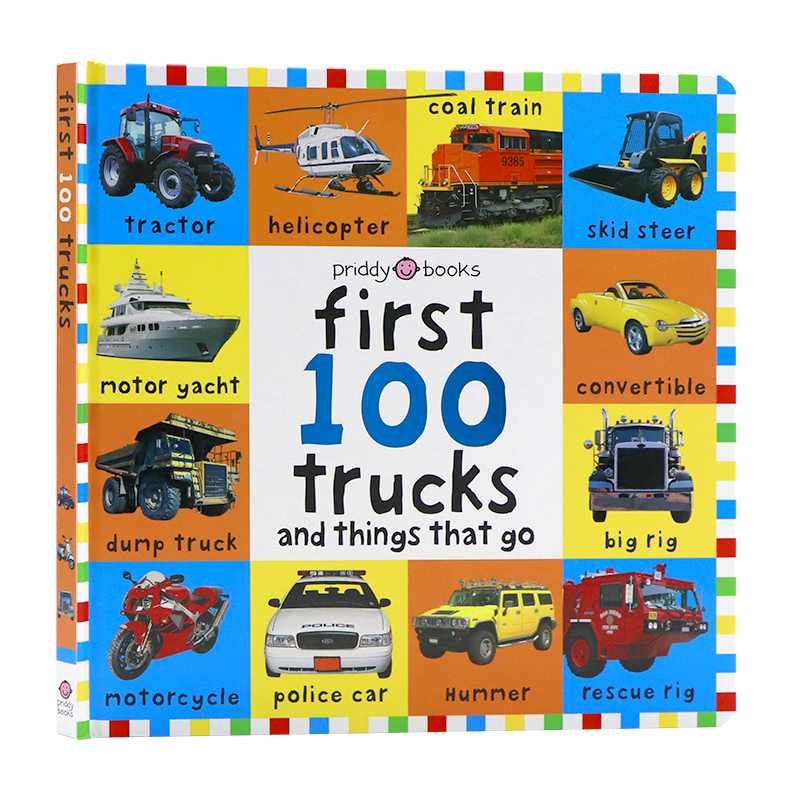 宝宝的100种交通工具英文原版绘本 Big Board First 100 Trucks and Things That Go 幼儿英语启蒙词汇单词图解精装大开本纸板书