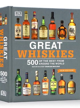 DK 威士忌百科 Great Whiskies英文原版 世界上500种精品威士忌图解科普百科全书精装全彩 威士忌文化史 酿酒厂 品鉴方式收藏专家