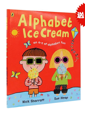 吴敏兰书单 英文原版绘本 Alphabet Ice Cream A fantastic fun filled ABC名家Nick Sharratt英语字母学习书alphabet早教启蒙读物