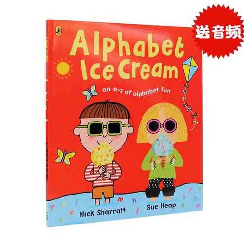 吴敏兰书单 英文原版绘本 Alphabet Ice Cream A fantastic fun filled ABC名家Nick Sharratt英语字母学习书alphabet早教启蒙读物