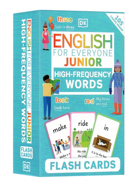 DK认读卡 人人学英语高频词汇闪卡盒装 英文原版 English for Everyone Junior High Frequency Words Flash Cards 儿童启蒙单词卡