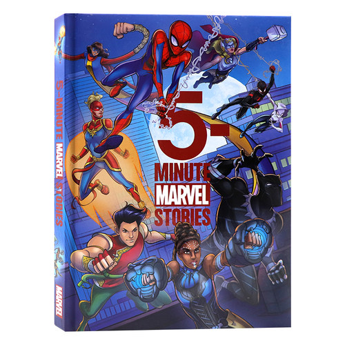 漫威英雄5分钟故事集 英文原版 Marvel 5 Minute Avengers Stories Marvel 复仇者联盟 精装 12个故事合集 LexileAD720L