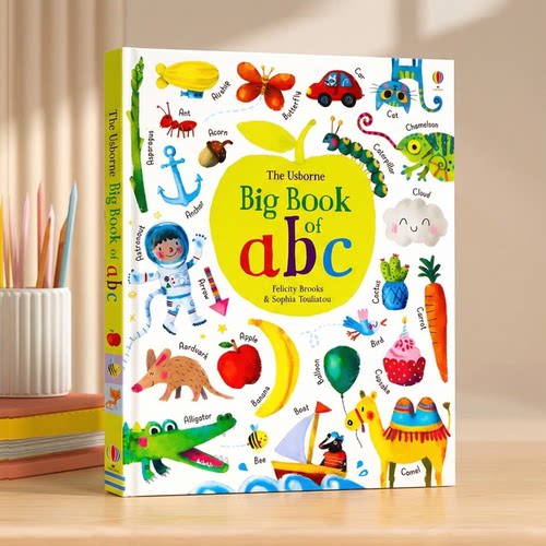 Usborne出品 字母大书 Big Book of ABC 英文原版绘本 精装大开 儿童字母学习英语单词认知图画书 英文早教启蒙 亲子共读