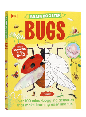 DK史密森学派的大脑助推器虫虫书 英文原版绘本 Brain Booster Bugs 昆虫自然科学 儿童趣味科普知识百科英语课外读物亲子阅读平装