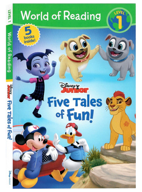 迪士尼阅读世界5合1故事集 英文原版 World of Reading Disney Junior Five Tales of Fun侦探冒险主题儿童英语分级阅读图画故事书