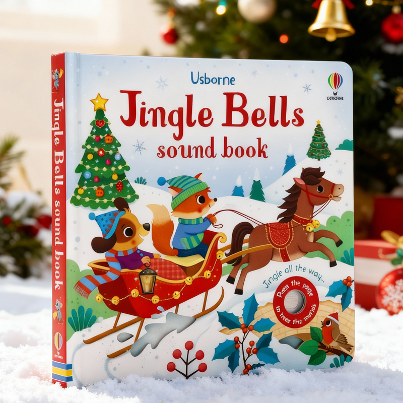 Usborne铃儿响叮当触摸发声书 英文原版绘本 Jingle Bells Sounds book 聆听圣诞低 幼儿童启蒙早教认知纸板书英语读物尤斯伯恩