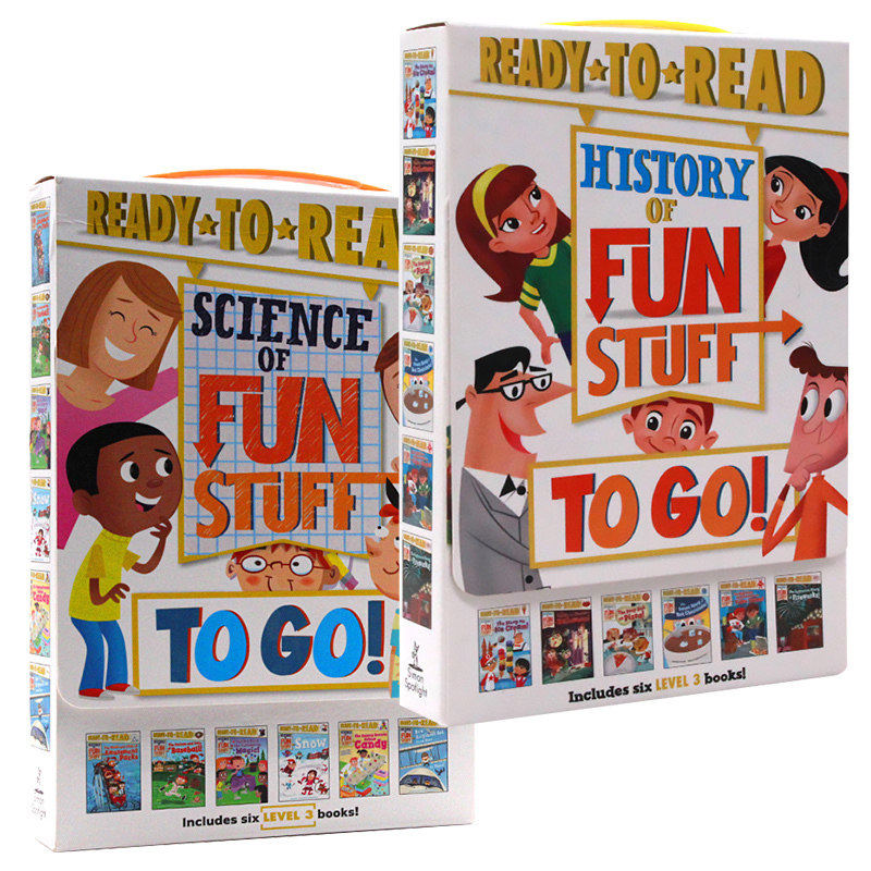 进口英文原版绘本Ready to Read系列读本History of Fun Stuff to Go有趣的历史6册盒装历史启蒙准备阅读 分级读物2盒合集