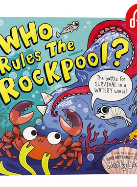 牛津精品认知绘本 谁统治着岩池 英文原版 Who Rules the Rockpool 食物链主题绘本 英文故事平装大开图画书 Matty Long
