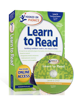 英文原版 自然拼读教材迷上语音第6级别 Hooked on Phonics Learn to Read Level 6 带DVD 儿童英语学习小学英语教辅读物