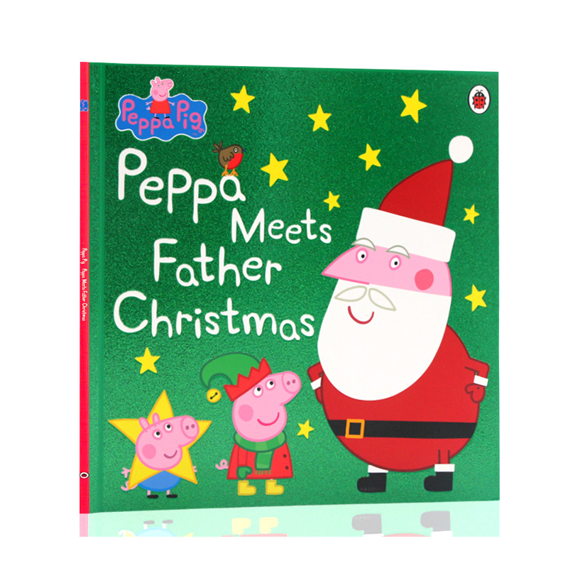 进口英文原版正版 Peppa Pig Peppa Meets Father Christmas小猪佩奇与圣诞老人 平装大开绘本  粉红猪 故事绘本 儿童卡通动画