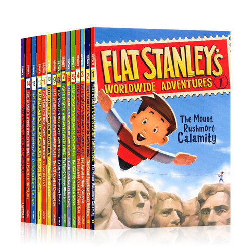 纸片人扁平斯坦利大冒险15册 Flat Stanley's Worldwide Adventures 英文原版 进口图书儿童章节桥梁书 扁平男孩 幻想类英雄题材