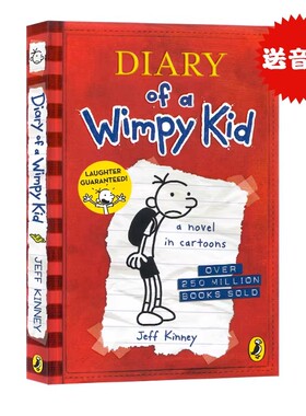 进口英文原版正版 Diary of a Wimpy Kid 1 小屁孩日记1 儿童文学幽默漫画故事书 小鬼日记一册 中小学生课外读物章节桥梁小说