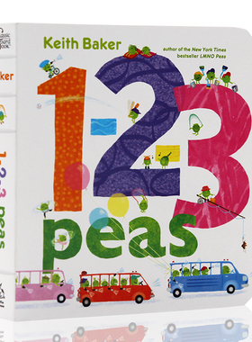 英文原版 123 Peas 绘本 LMNO Peas 同系列 纸板书 纽约时报畅销排行榜 小豆子的1 2 3