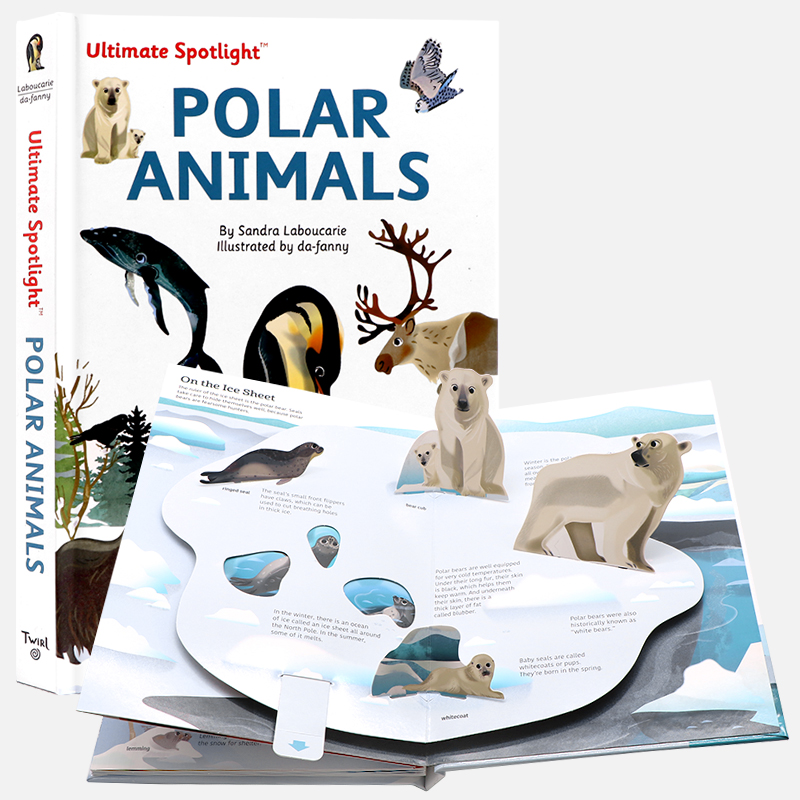 进口英文原版绘本 Ultimate Spotligh Polar Animals 极地动物立体翻翻书 儿童动物科普 自然地理知识认知纸板机关操作书 早教益智