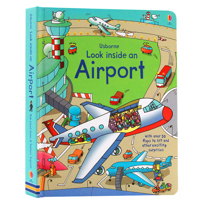 偷偷看里面系列 飞机场 Look Inside An Airport 进口英文原版绘本 机场百科纸板翻翻书 Usborne出品 儿童英语启蒙早教认识