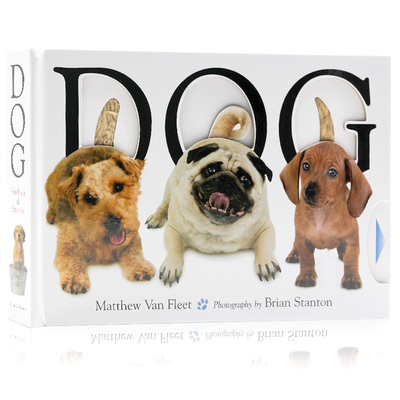 狗 英文原版 Dog 动物趣味启蒙认知大开本纸板触摸操作书Matthew Van Fleet儿童认知玩具书启蒙认识精装