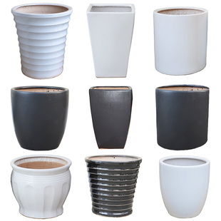 金叶子陶瓷花盆特大号简约落地室内庭院百搭发财树绿萝绿植物花盆