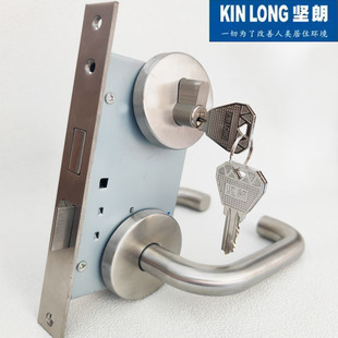 坚朗防火锁304不锈钢分体门锁通道 消防门国中标防火锁工程通用型