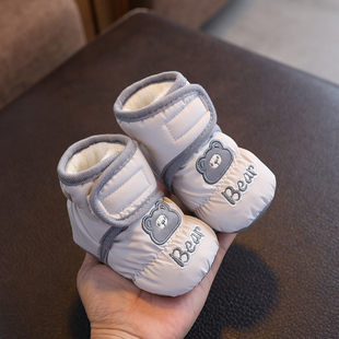 防掉软底脚套防风防水6 婴儿鞋 冬季 加绒保暖鞋 12个月 魔术贴厚棉鞋