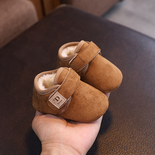 12个月不掉鞋 婴儿鞋 冬软底保暖雪地靴男女宝宝1岁加厚绒棉鞋