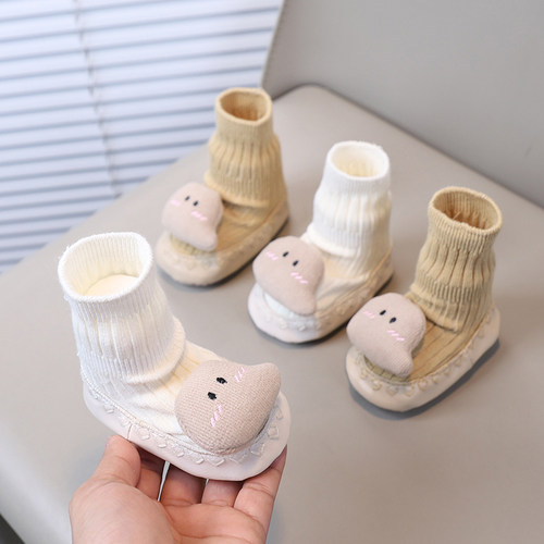 婴儿鞋袜小月龄新生男女宝宝防掉鞋可爱表情地板袜春秋6-8-12个月