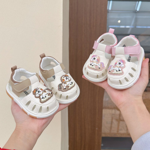 夏季婴幼儿凉鞋闪灯叫叫鞋防滑