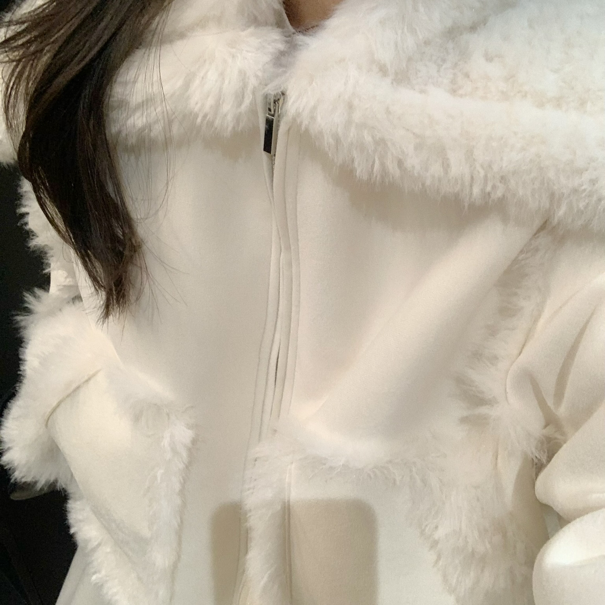 多多量价格拼手速大翻领设计保暖皮毛一体毛毛短外套pso7129.