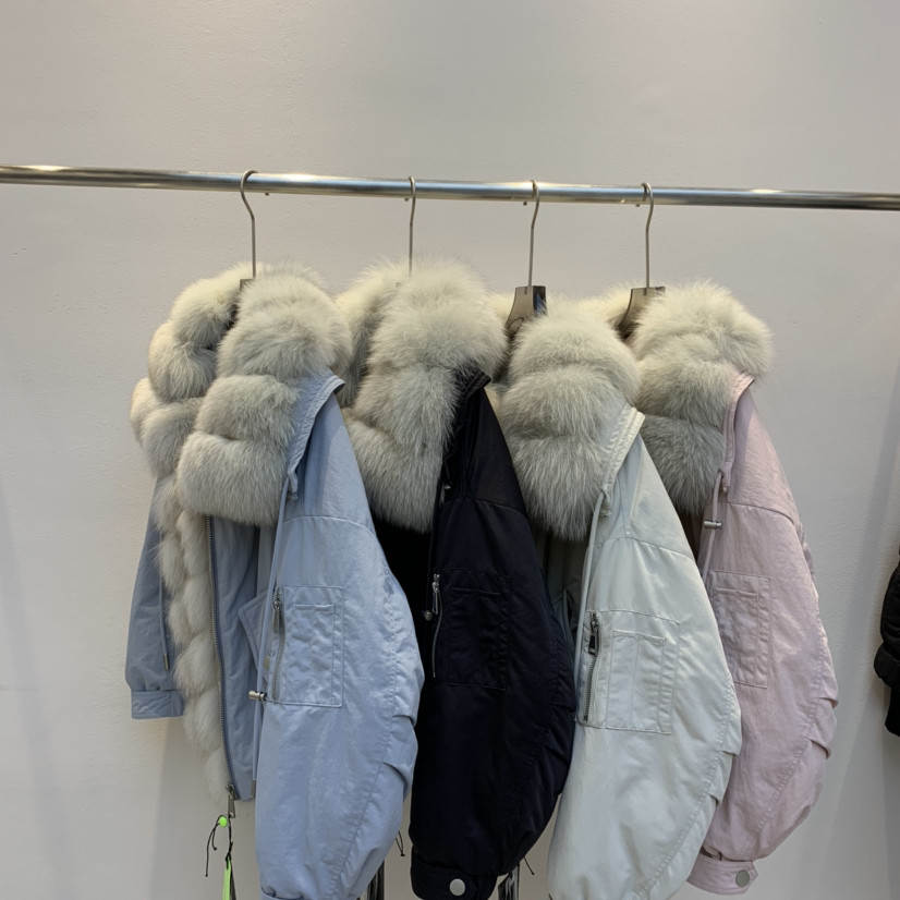 多多百搭毛领拉链宽松保暖羽绒服外套(配环保毛毛领可拆卸)699xm