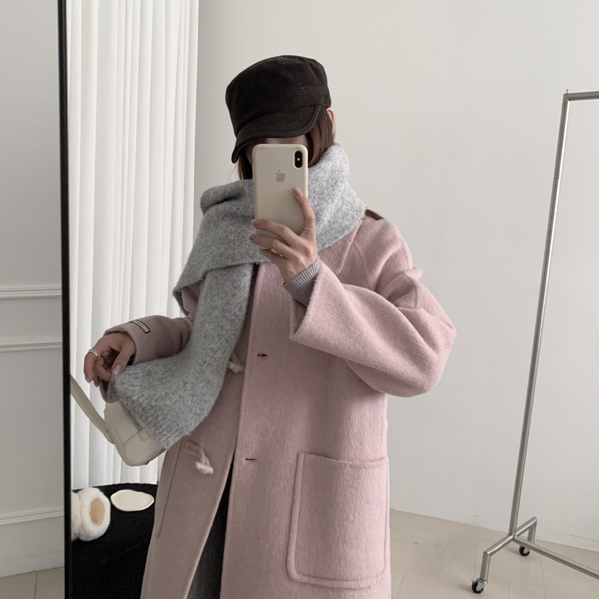 多多约大气牛角扣设计巨长肉中长款羊毛外套(含100澳毛)2509W10