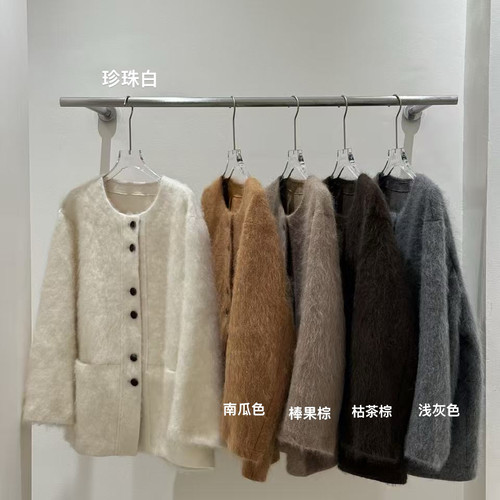 多多小众设计冬上新首尔情书重磅拉绒羊绒桑蚕丝韩版宽松显瘦羊毛