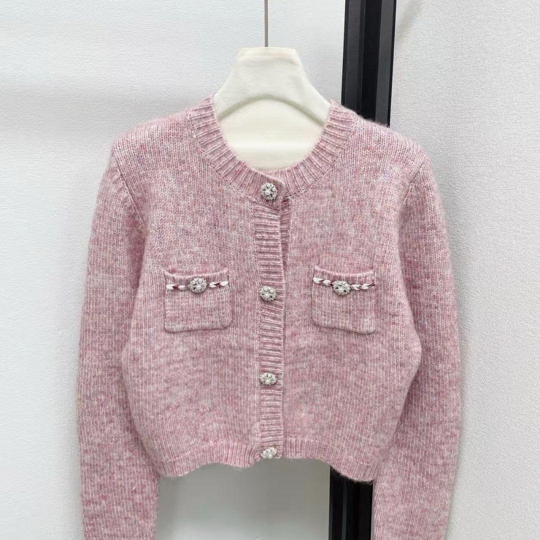 多多小众设计款法式小香风软糯毛衣针织开衫（含50羊毛）B891