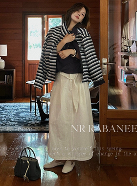 多多麻质感垂坠感长款档口小妹推荐款半身裙(配腰绳)YS1-BF0026