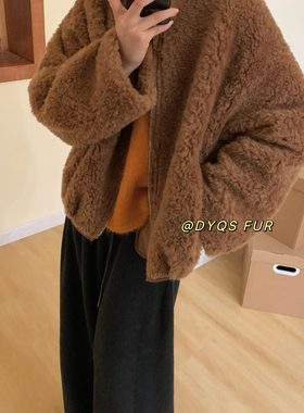 多多毛毛毛外套环保皮毛一体保暖外套羊毛外套（含100羊毛）27701