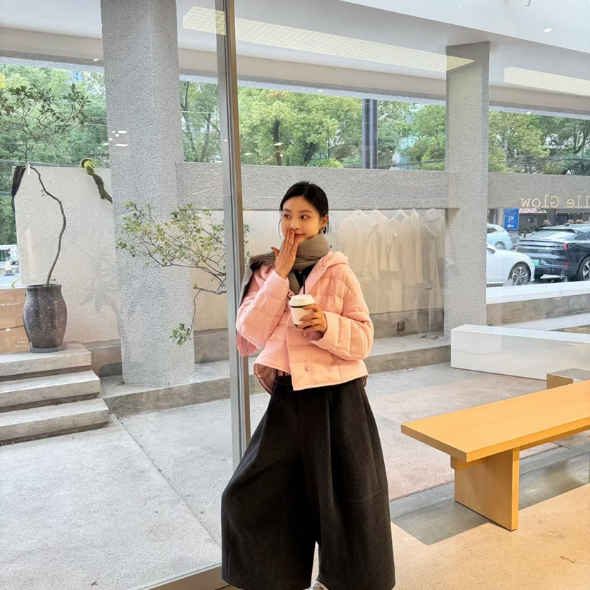 多多店冬上新新中式连帽盘扣宽松保暖羽绒服外套K568