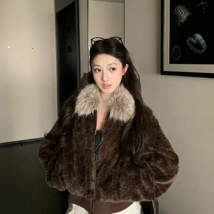 多多绝美气质拉链保暖羽绒服外套(配可拆真狐狸毛领)YS1-xx7768