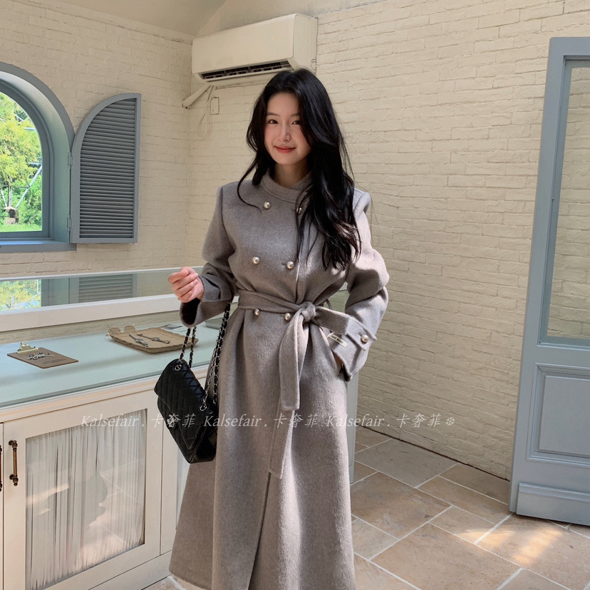 多多带你复古气质双排扣长款羊毛外套(配腰带)（含100羊毛）B多10,女装/女士精品,羽绒服,淘宝优惠券,粉丝福利购,淘宝优惠卷