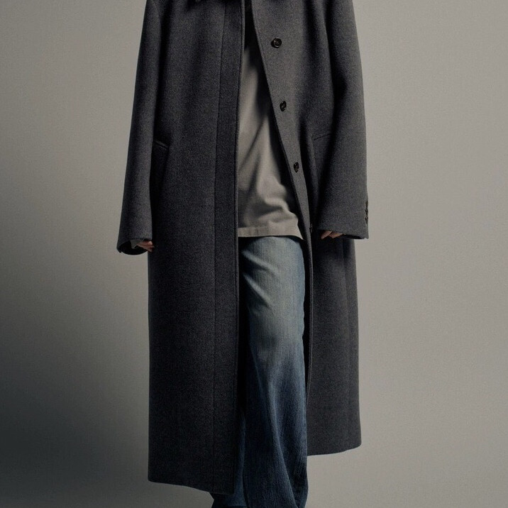 多多冬上新韩国东大门设计感复古纯色翻领大衣F12151