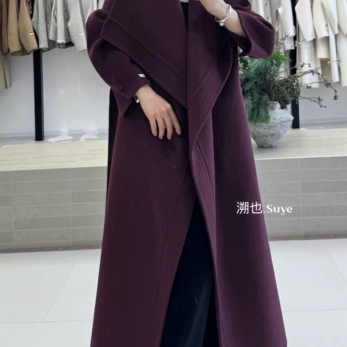 多多设计款大衣羊毛外套(配腰带)(含90绵羊毛)(羊驼绒)PJfm2099