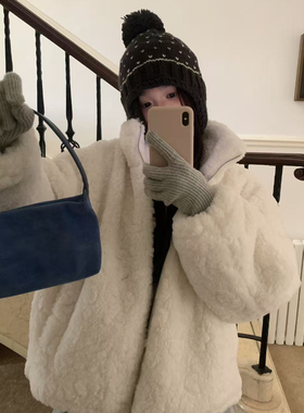 多多量王店主强推毛毛外套手感超好韩系爆版毛绒绒短外套W25833