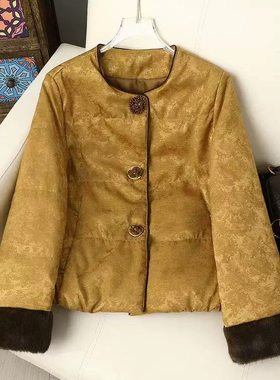 多多冬上新新中式保暖宽松国风提花高级感唐装棉服MMGZ0148599