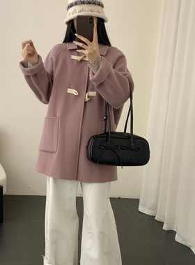 多多拼手速韩系甜美小个子大衣羊毛外套（含90羊毛）00329