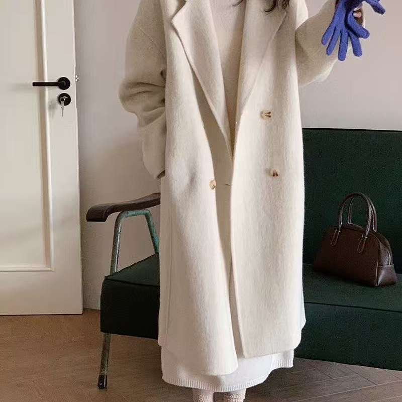 多多高品质大牌极简西装领显瘦长款羊毛外套（含100羊毛）YS6-181